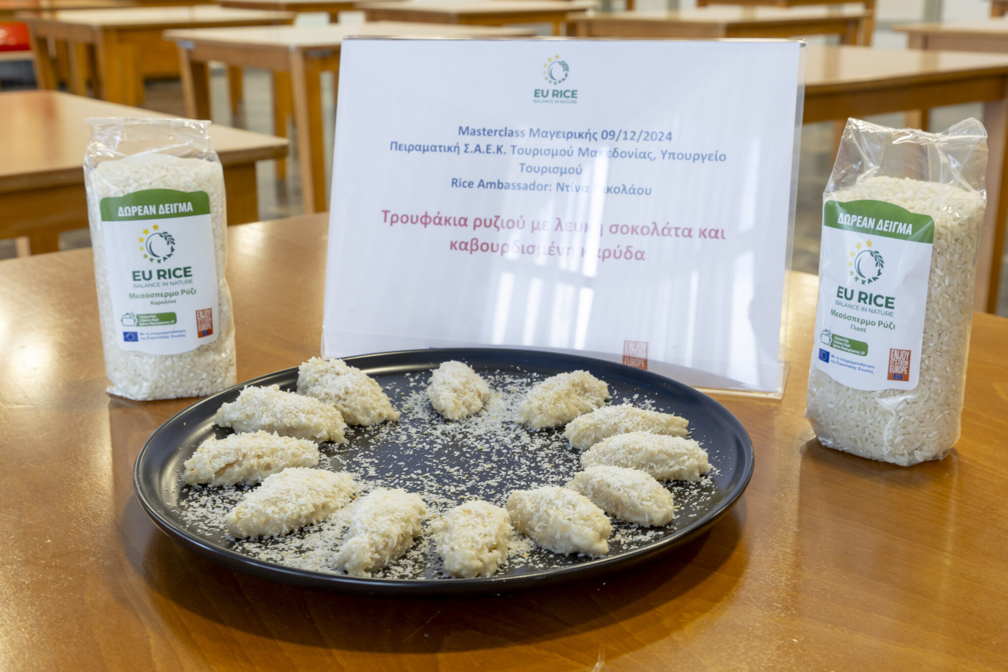 Rice truffles with white chocolate and toasted coconut – Sustainable rice